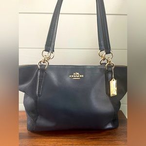 COACH Ava tote Navy blue leather and suede